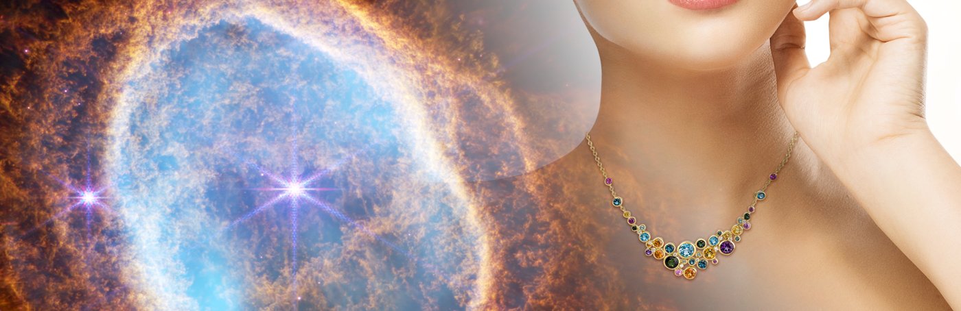 Solstice Necklace on model