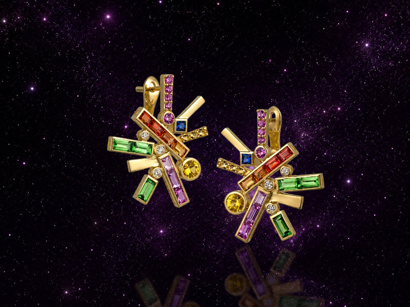 Starburst Multi-color Post Earring